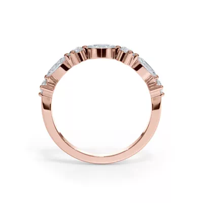 Matae Round And Marquise Diamond Curved Band