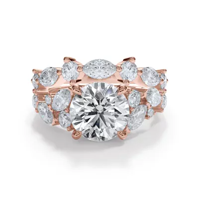 Matae Round And Marquise Diamond Curved Band