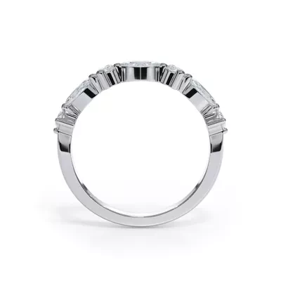 Matae Round And Marquise Diamond Curved Band