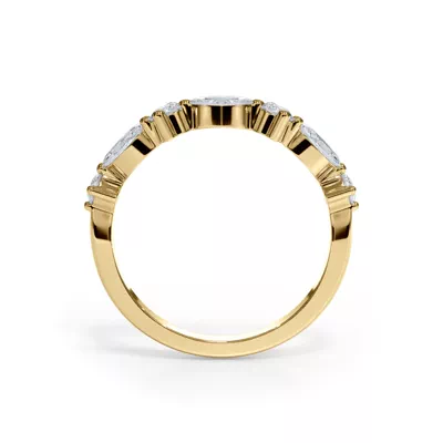 Matae Round And Marquise Lab Diamond Curved Band