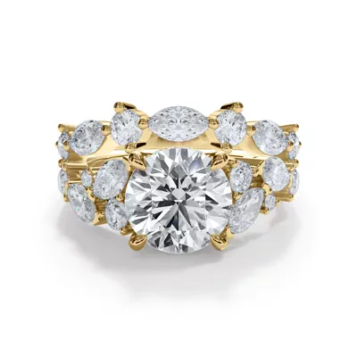 Matae Round And Marquise Lab Diamond Curved Band