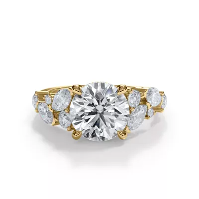Matae Scattered Diamond With Hidden Halo Engagement Ring