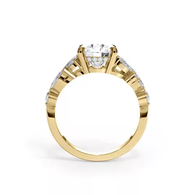 Matae Scattered Diamond With Hidden Halo Engagement Ring