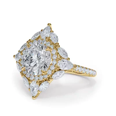Opuluxe Double Diamond Halo Engagement Ring
