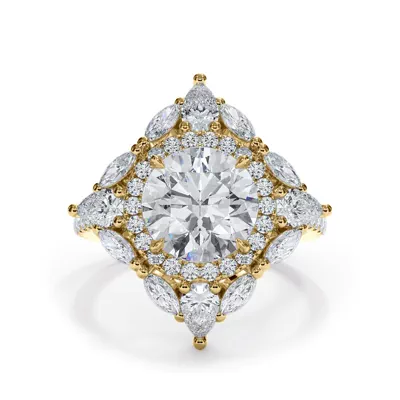 Opuluxe Double Diamond Halo Engagement Ring