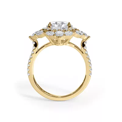 Opuluxe Double Diamond Halo Engagement Ring