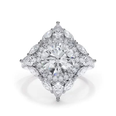 Opuluxe Double Diamond Halo Engagement Ring