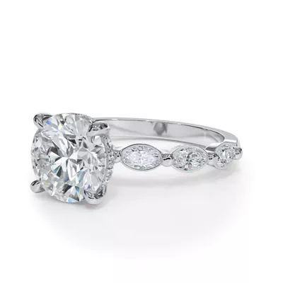 Bellora Marquise Lab Diamond Hidden Halo Engagement Ring