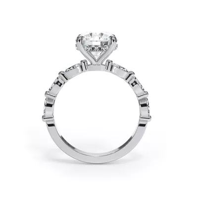 Bellora Marquise Lab Diamond Hidden Halo Engagement Ring