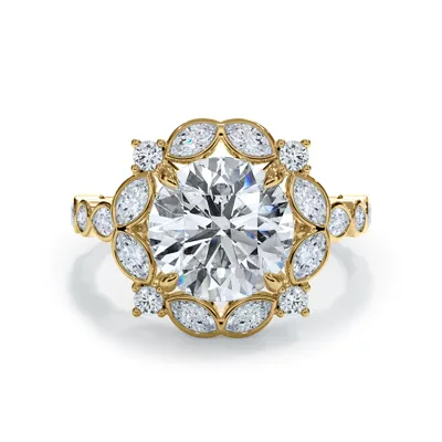 Luminaria Bezel Marquise Halo Ring
