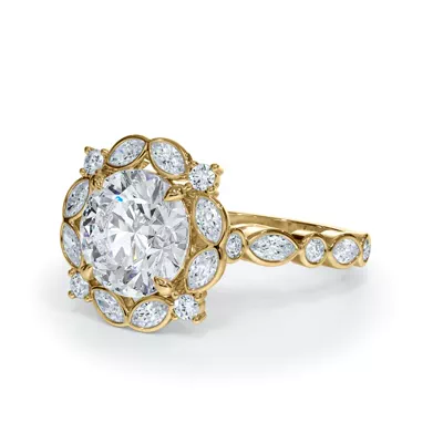 Luminaria Bezel Marquise Halo Ring