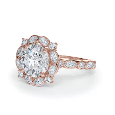Luminaria Bezel Marquise Lab Halo Ring