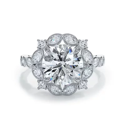 Luminaria Bezel Marquise Lab Halo Ring