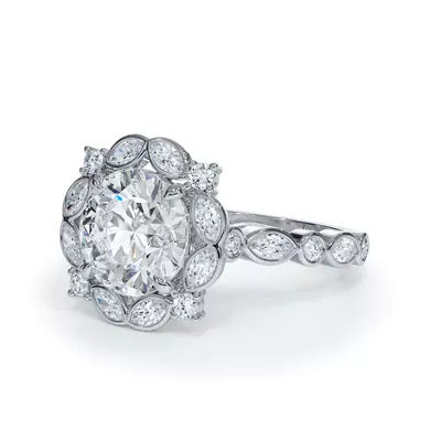Luminaria Bezel Marquise Lab Halo Ring