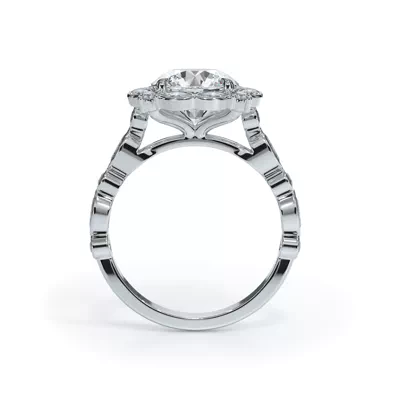 Luminaria Bezel Marquise Lab Halo Ring
