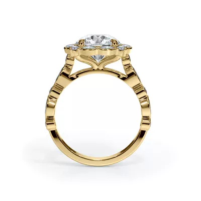 Luminaria Bezel Marquise Lab Halo Ring