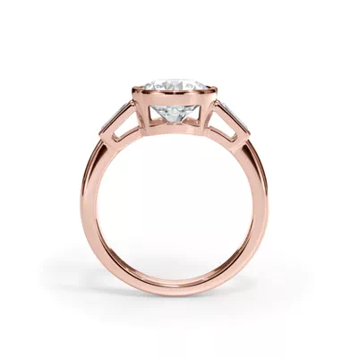 Bellora Bezel-Set Tapered Baguette Engagement Ring