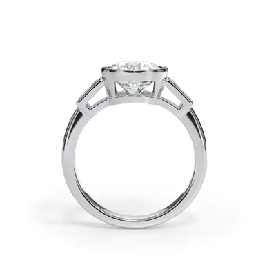 Bellora Bezel-Set Tapered Baguette Engagement Ring