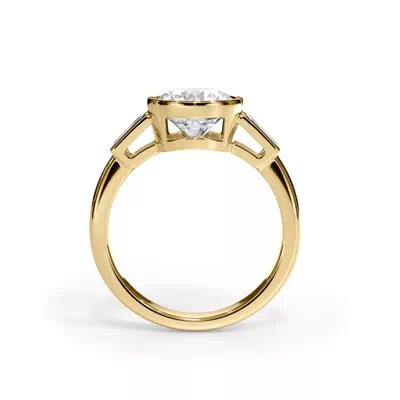 Bellora Bezel-Set Tapered Baguette Engagement Ring