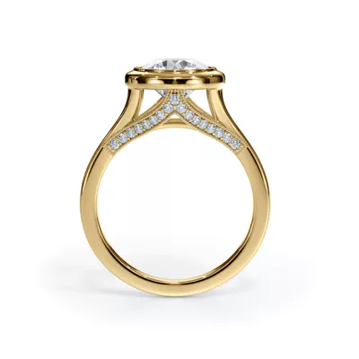 Cristalla Pavé Profile Bezel Engagement Ring
