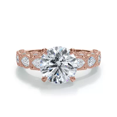 Amara Vintage Pear-Shaped Diamond Engagement Ring