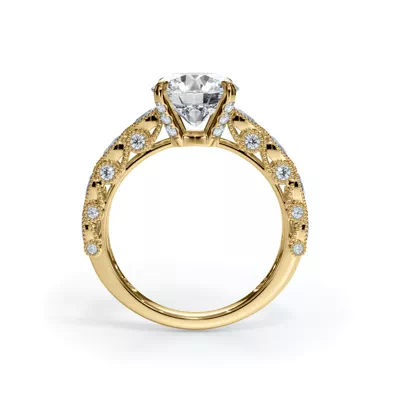 Amara Vintage Pear-Shaped Lab Engagement Ring