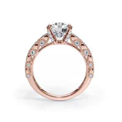 Amara Vintage Pear-Shaped Lab Engagement Ring