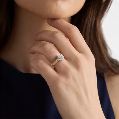 Amara Vintage Pear-Shaped Diamond Engagement Ring