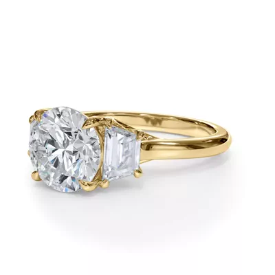 Eclipse Trapezoid Lab Engagement Ring