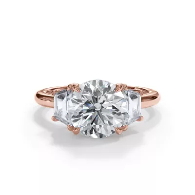 Eclipse Trapezoid Lab Engagement Ring