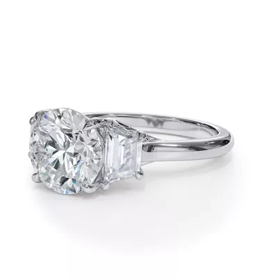 Eclipse Trapezoid Lab Engagement Ring