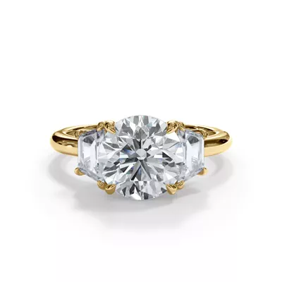 Eclipse Trapezoid Lab Engagement Ring