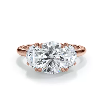 Eclipse Half-Moon Diamond Engagement Ring
