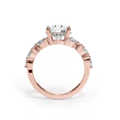 Vineyard Leaf Marquise Diamond Engagement Ring
