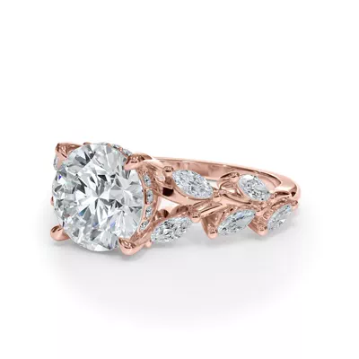 Vineyard Leaf Marquise Diamond Engagement Ring