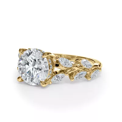 Vineyard Leaf Marquise Diamond Engagement Ring