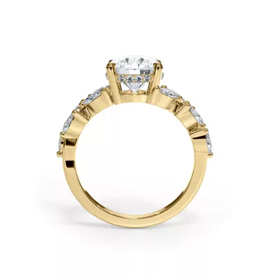 Vineyard Leaf Marquise Diamond Engagement Ring