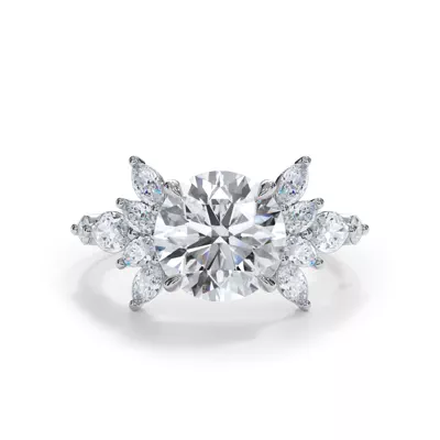 Novara Marquise Diamond Demi Halo Engagement Ring