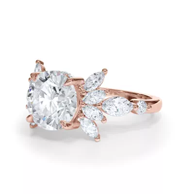 Novara Marquise Lab Demi Halo Engagement Ring
