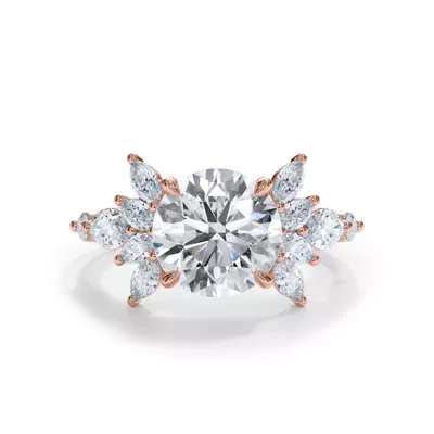 Novara Marquise Diamond Demi Halo Engagement Ring