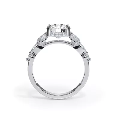 Novara Marquise Diamond Demi Halo Engagement Ring