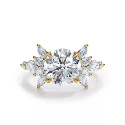 Novara Marquise Diamond Demi Halo Engagement Ring