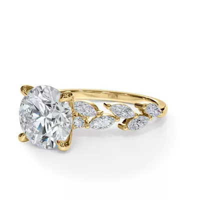 Sylva Angled Marquise Diamond Engagement Ring