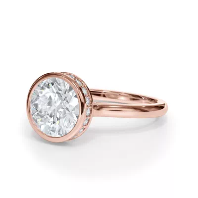 Enigma Bezel Hidden Halo Engagement Ring