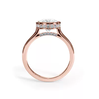 Enigma Bezel Hidden Halo Engagement Ring