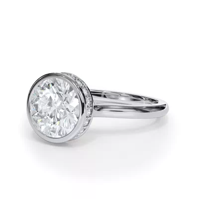 Enigma Bezel Hidden Halo Engagement Ring