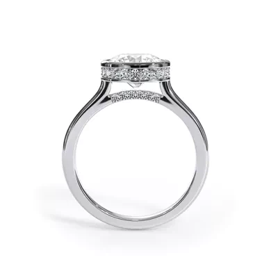 Enigma Bezel Hidden Halo Engagement Ring