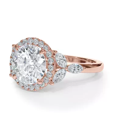 Elysian Marquise Diamond Halo Engagement Ring