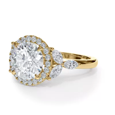 Elysian Marquise Diamond Halo Engagement Ring