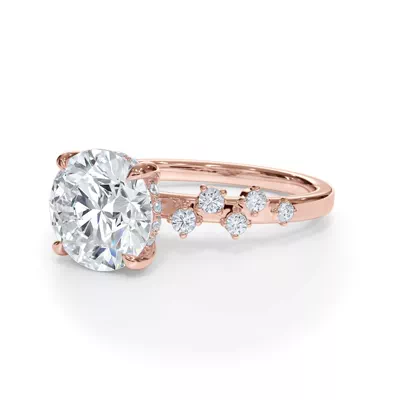Maris Scattered Diamond Hidden Halo Engagement Ring